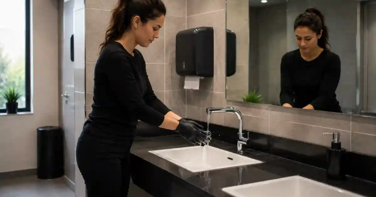 washing hands with gloves on-USAMED Medical Distributors