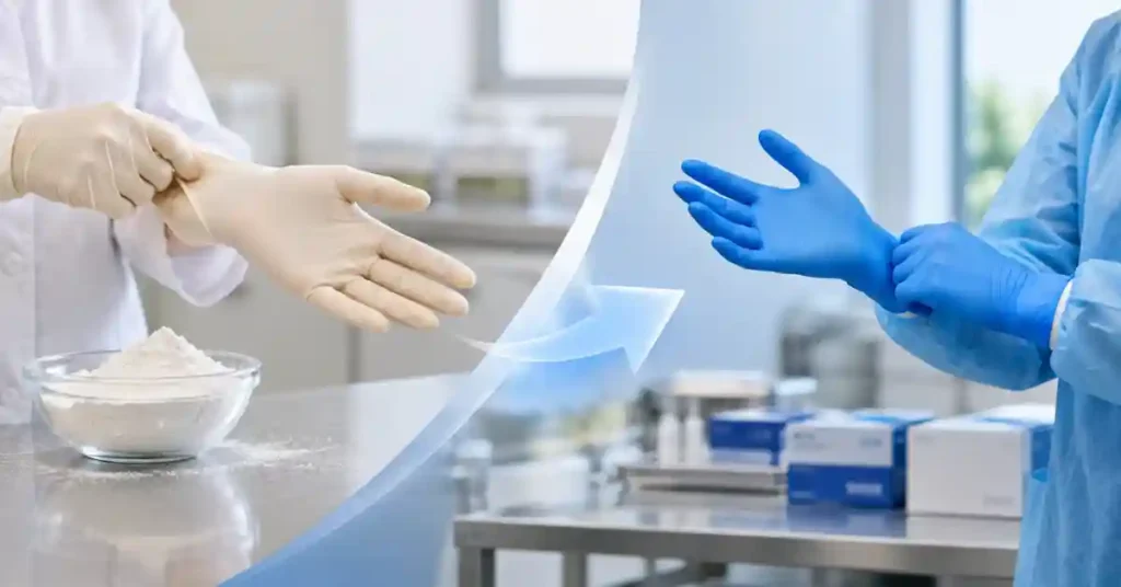 smooth powdered latex gloves-USAMED